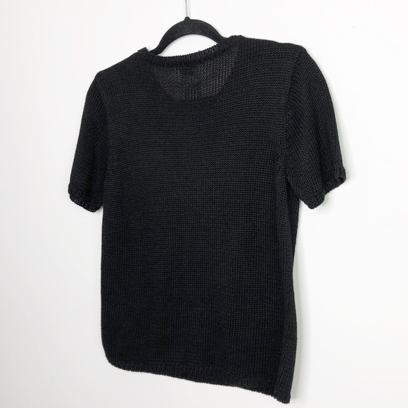 J M collections vintage graphic image petite black knit sweater - Picture 7 of 8